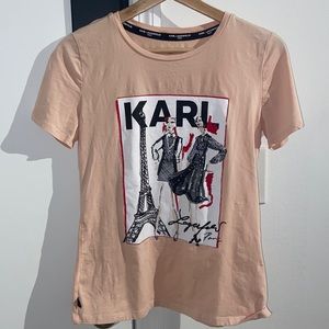 Karl Lagerfeld t-shirt, size XS, it runs a little bit big, like new worn once